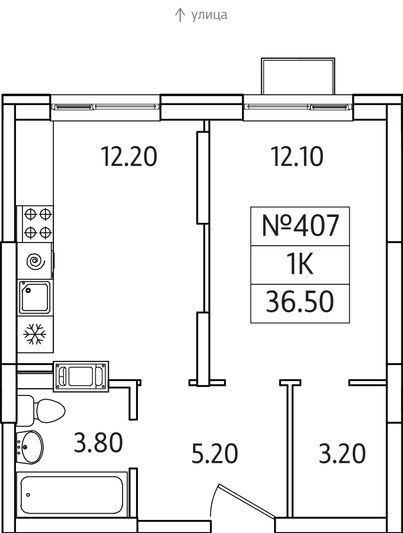 Продажа 1-комнатной квартиры 36,5 м², 15/25 этаж