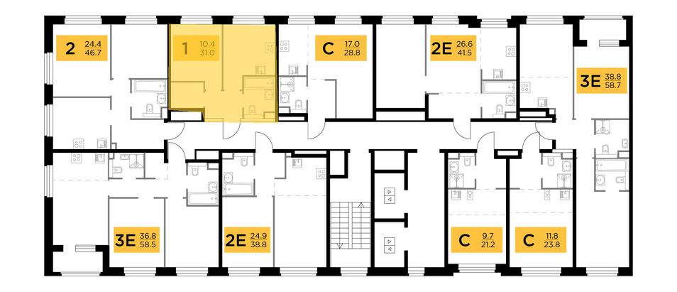 Продажа 1-комнатной квартиры 31 м², 10/20 этаж