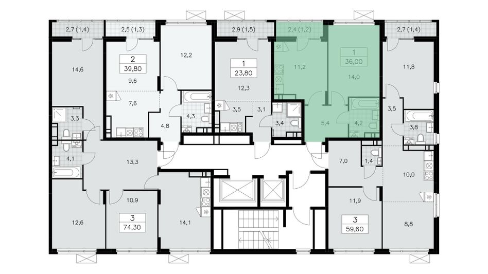 Продажа 1-комнатной квартиры 35,8 м², 13/16 этаж