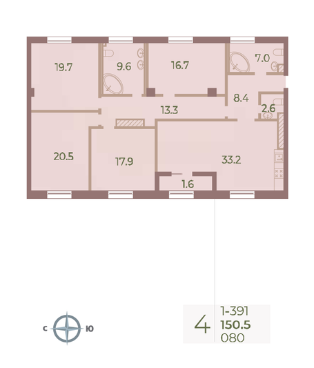 Продажа 4-комнатной квартиры 150,5 м², 9/9 этаж