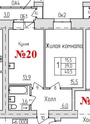 Продажа 1-комнатной квартиры 41,8 м², 10/10 этаж