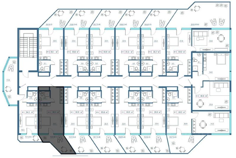 Продажа 1-комнатной квартиры 34,9 м², 6/6 этаж