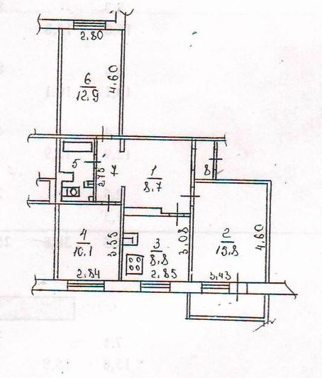 Продажа 3-комнатной квартиры 64,5 м², 3/10 этаж