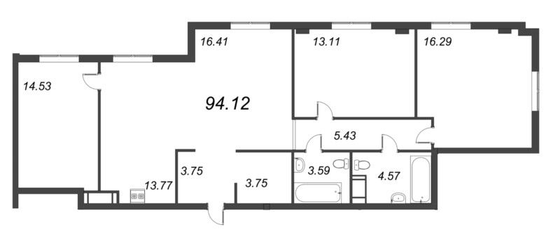 Продажа 4-комнатной квартиры 94,1 м², 4/10 этаж