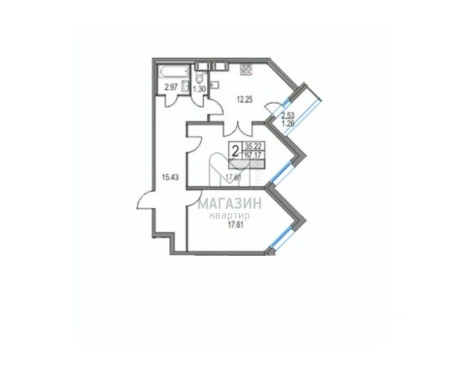Продажа 2-комнатной квартиры 68,4 м², 16/24 этаж