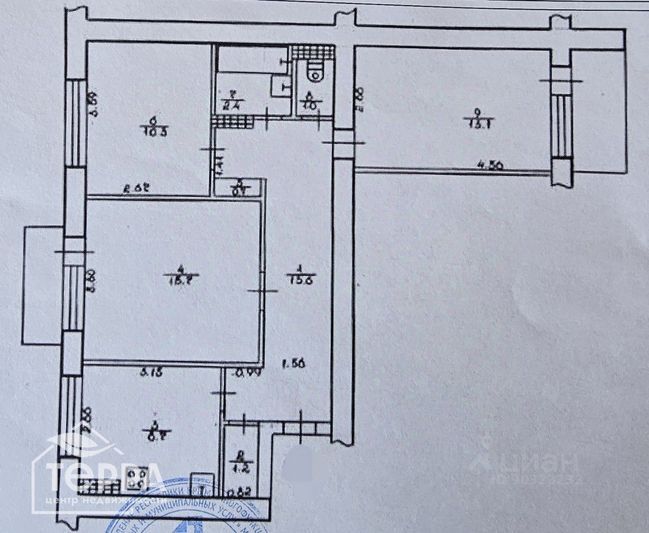 Продажа 3-комнатной квартиры 66,7 м², 7/9 этаж