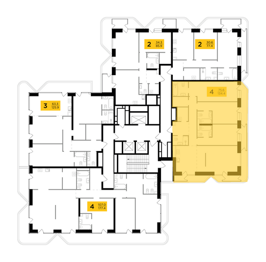 Продажа 4-комнатной квартиры 134,4 м², 18/19 этаж