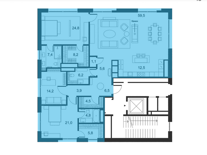 Продажа 3-комнатной квартиры 189,1 м², 4/4 этаж