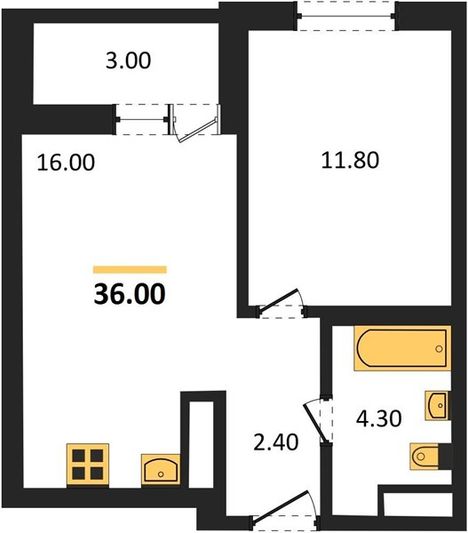 Продажа 1-комнатной квартиры 37,5 м², 21/26 этаж