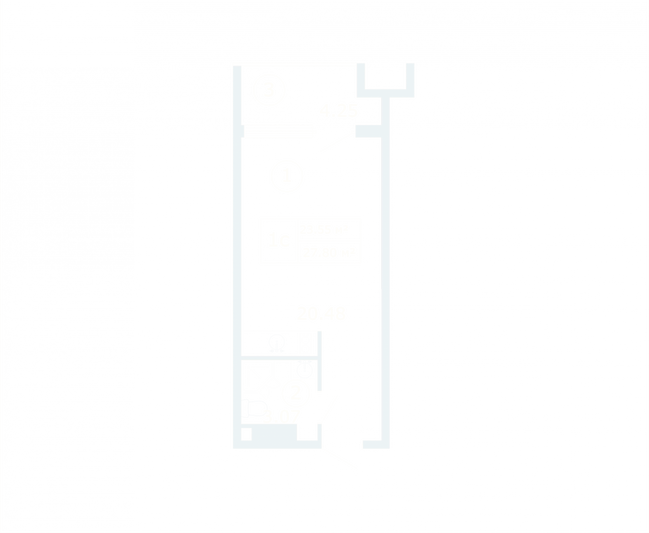 Продажа 1-комнатной квартиры 27,8 м², 1/9 этаж