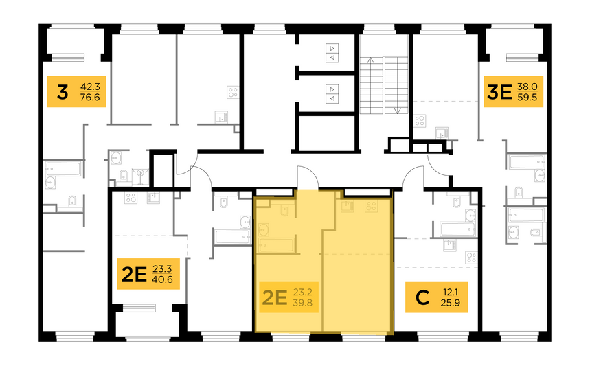 Продажа 2-комнатной квартиры 39,8 м², 14/23 этаж