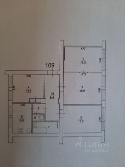 Продажа 4-комнатной квартиры 88,8 м², 5/5 этаж