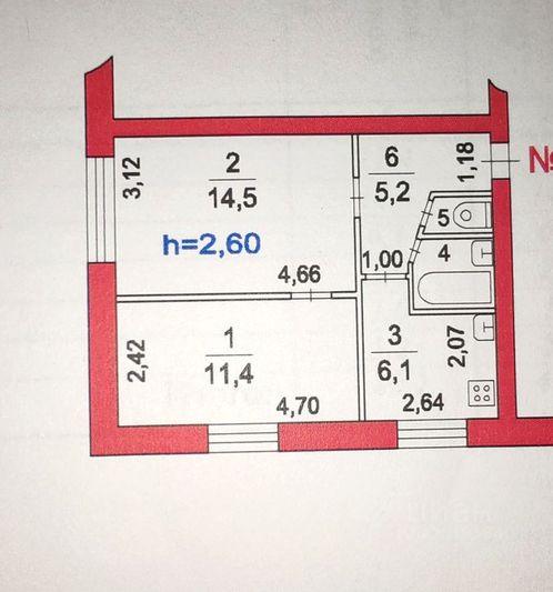 Продажа 2-комнатной квартиры 40,2 м², 1/5 этаж