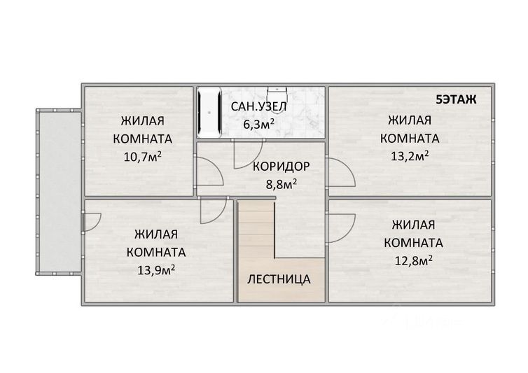 Продажа многокомнатной квартиры 100,7 м², 4/9 этаж