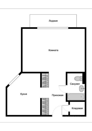 Продажа 1-комнатной квартиры 39,9 м², 5/12 этаж