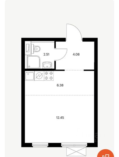Продажа квартиры-студии 25,3 м², 5/33 этаж