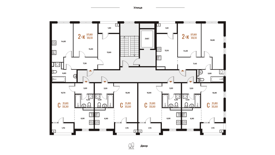 Продажа 1-комнатной квартиры 33,3 м², 3 этаж