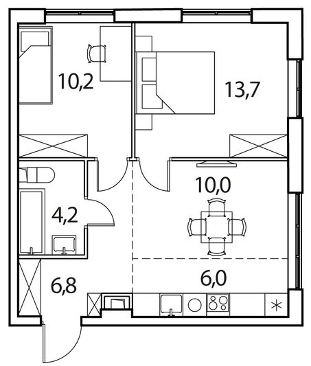 Продажа 3-комнатной квартиры 50,9 м², 14/17 этаж