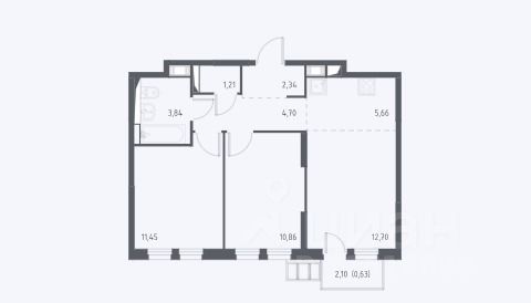 Продажа 3-комнатной квартиры 53,2 м², 5/17 этаж