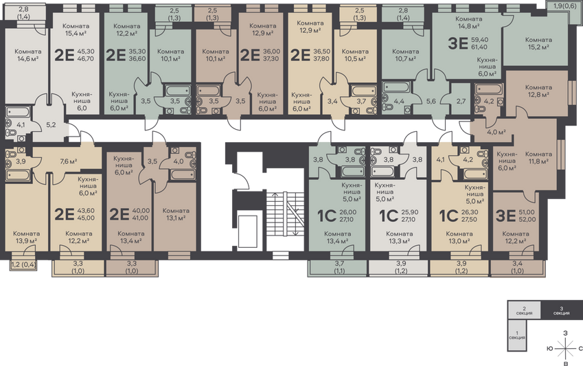 Продажа квартиры-студии 52 м², 4/6 этаж