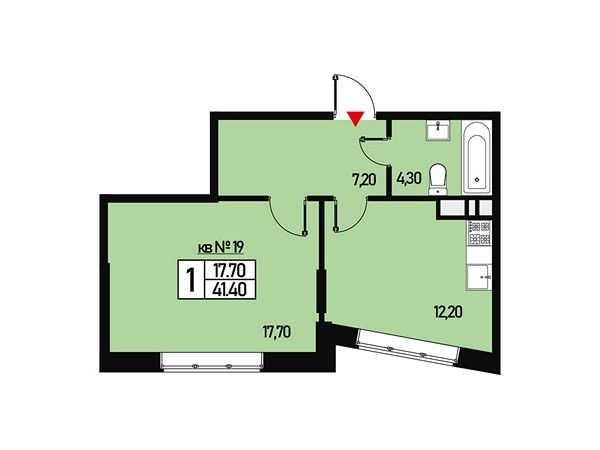 Продажа 1-комнатной квартиры 41 м², 3/3 этаж