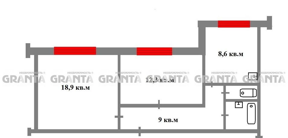 Продажа 2-комнатной квартиры 53 м², 2/10 этаж