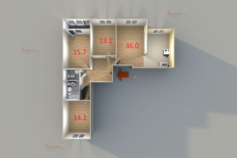 Продажа 3-комнатной квартиры 100 м², 3/23 этаж