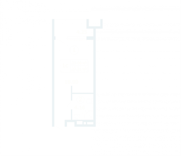 Продажа 1-комнатной квартиры 27,3 м², 1/7 этаж