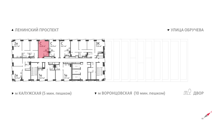 Продажа квартиры-студии 24,8 м², 35/58 этаж