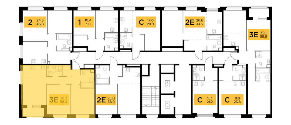 Продажа 3-комнатной квартиры 58,4 м², 14/20 этаж