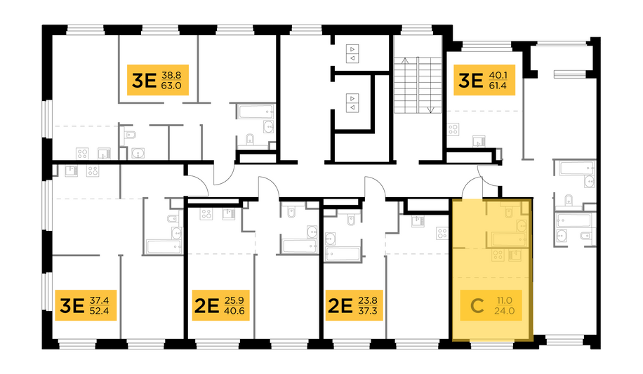 Продажа квартиры-студии 24 м², 3/20 этаж
