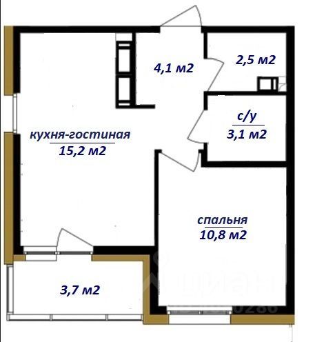 Продажа 1-комнатной квартиры 37,5 м², 12/12 этаж