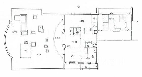 Продажа квартиры со свободной планировкой 249,9 м², 19/23 этаж