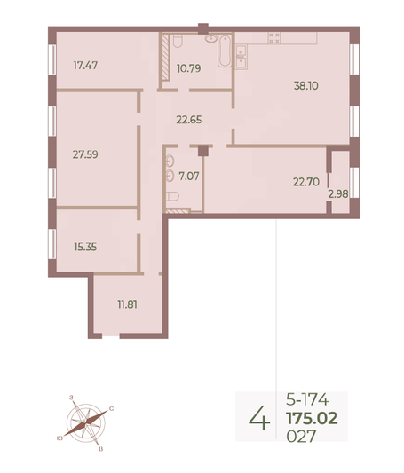 Продажа 4-комнатной квартиры 174,6 м², 7/9 этаж