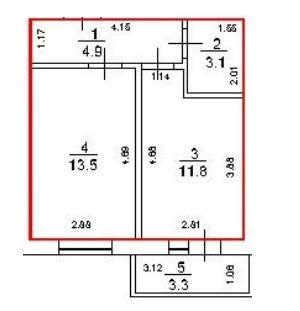 Продажа 1-комнатной квартиры 33,3 м², 1/5 этаж