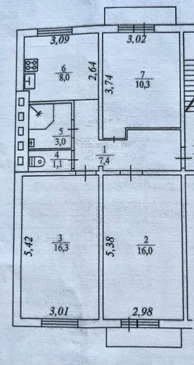 Продажа 3-комнатной квартиры 60 м², 5/5 этаж