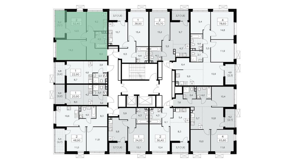 Продажа 2-комнатной квартиры 52 м², 11/15 этаж