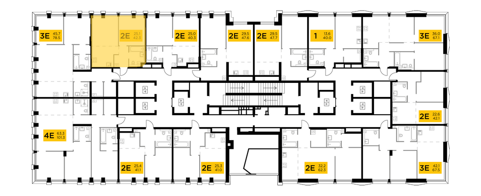 Продажа 2-комнатной квартиры 42,3 м², 22/32 этаж