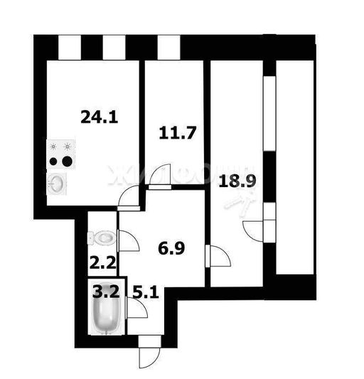 Продажа квартиры-студии 72 м², 1/6 этаж