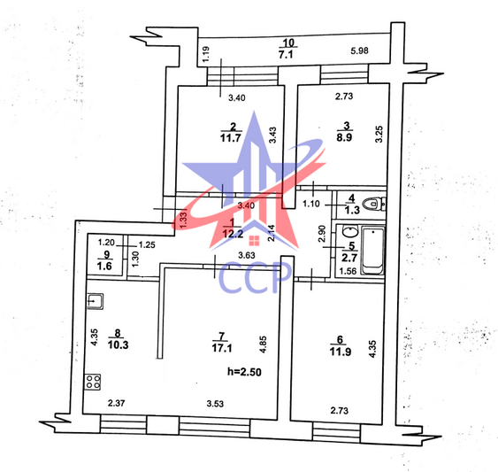 Продажа 4-комнатной квартиры 80 м², 4/5 этаж