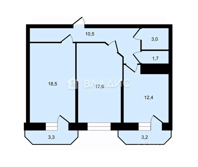 Продажа 2-комнатной квартиры 63,1 м², 21/27 этаж