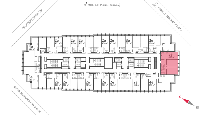 Продажа 2-комнатной квартиры 68,3 м², 11/40 этаж