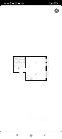 Продажа 1-комнатной квартиры 42 м², 2/24 этаж