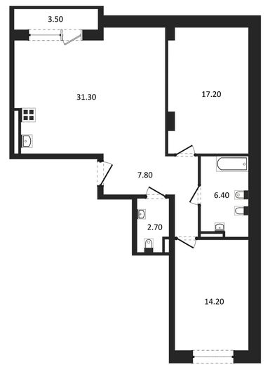Продажа 3-комнатной квартиры 79,6 м², 3/3 этаж