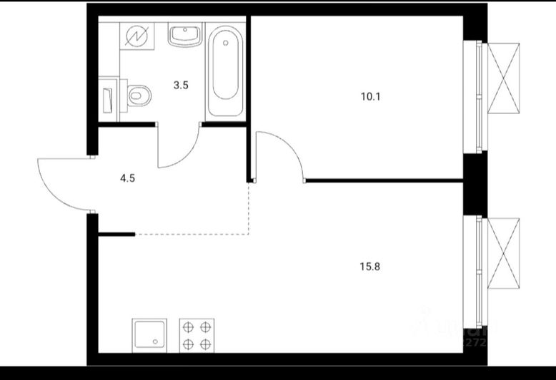 Продажа 1-комнатной квартиры 34 м², 21/24 этаж