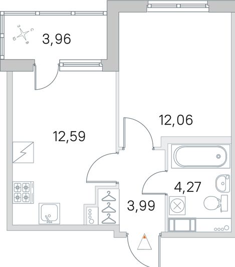 Продажа 1-комнатной квартиры 34,9 м², 4/5 этаж
