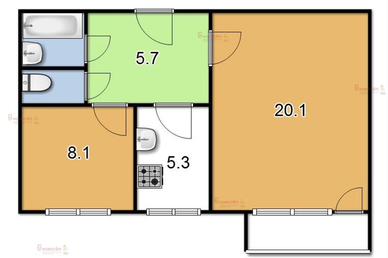 Продажа 2-комнатной квартиры 43 м², 5/9 этаж
