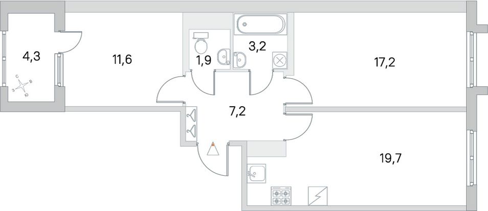 Продажа 2-комнатной квартиры 63 м², 2/5 этаж