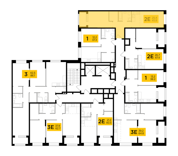 Продажа 2-комнатной квартиры 45,8 м², 16/17 этаж