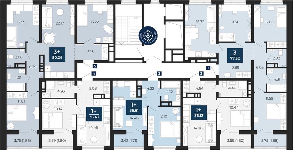 Продажа 3-комнатной квартиры 77,5 м², 16/18 этаж